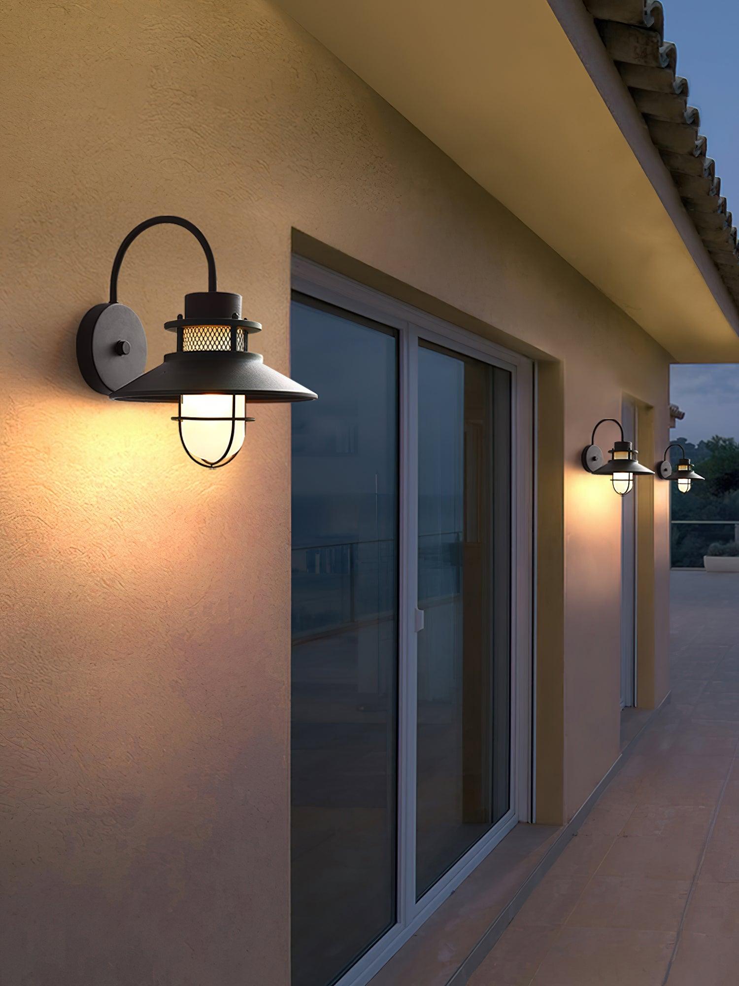 Buitenlamp Wand Industrieel – Waterdichte Zwarte Wandlamp met Glas voor Gevel
