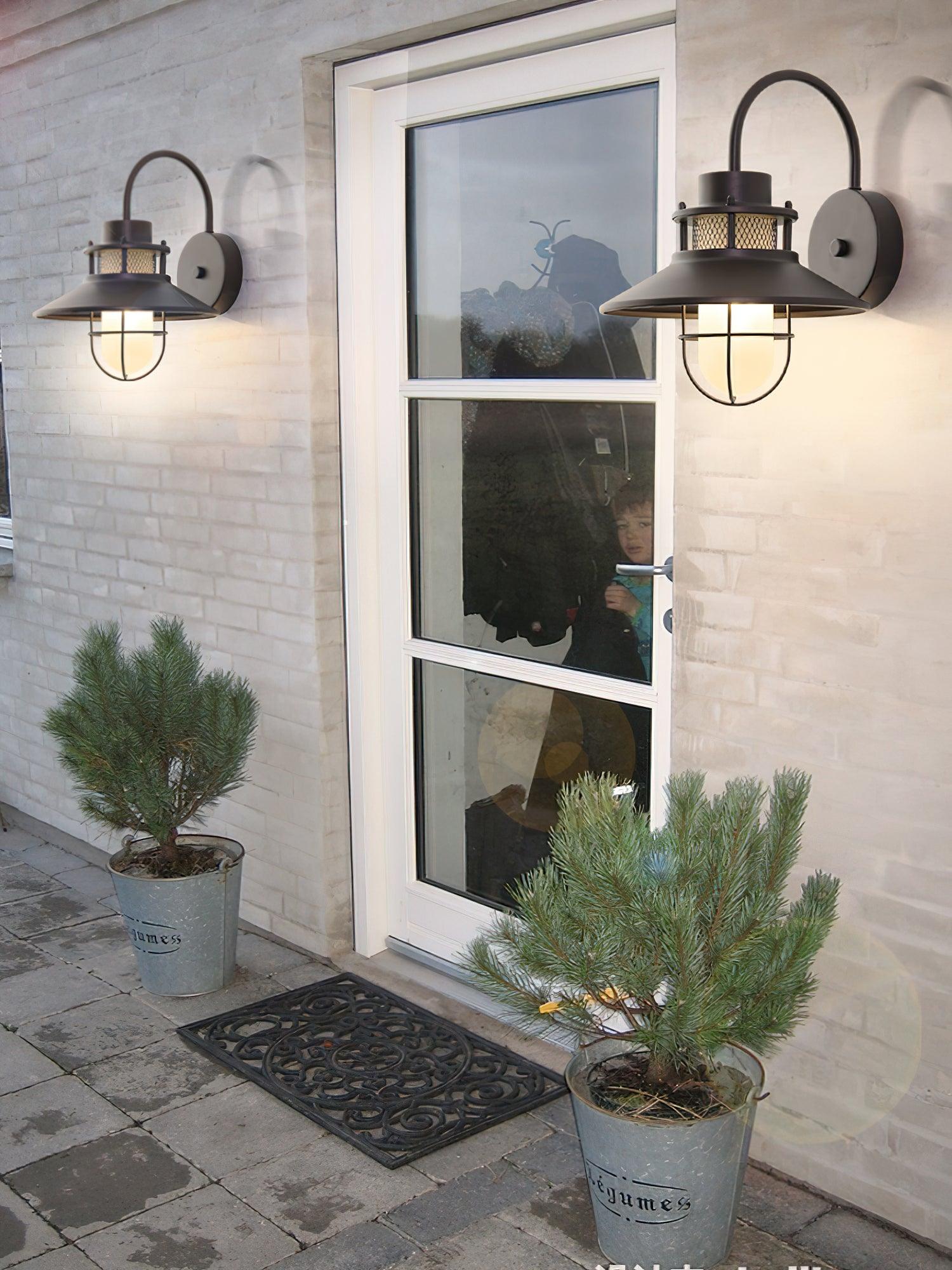 Buitenlamp Wand Industrieel – Waterdichte Zwarte Wandlamp met Glas voor Gevel