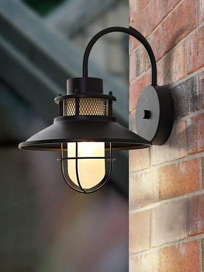Buitenlamp Wand Industrieel – Waterdichte Zwarte Wandlamp met Glas voor Gevel