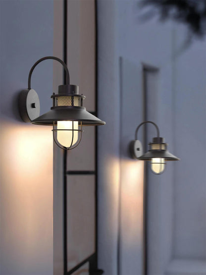Buitenlamp Wand Industrieel – Waterdichte Zwarte Wandlamp met Glas voor Gevel