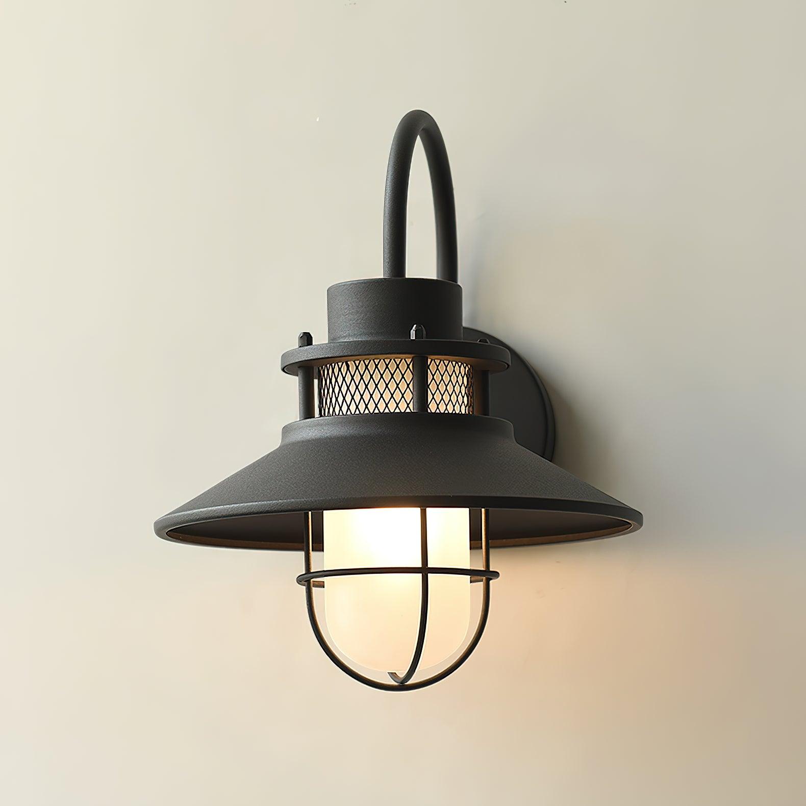 Buitenlamp Wand Industrieel – Waterdichte Zwarte Wandlamp met Glas voor Gevel