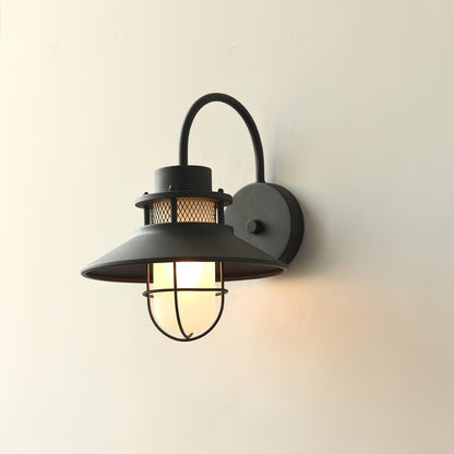 Buitenlamp Wand Industrieel – Waterdichte Zwarte Wandlamp met Glas voor Gevel