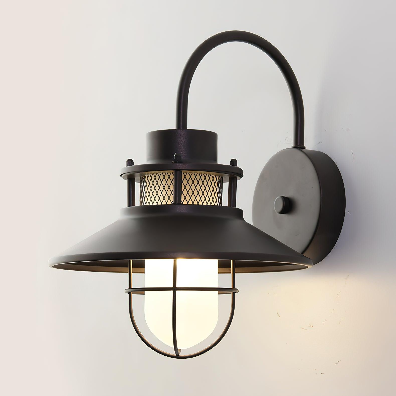 Buitenlamp Wand Industrieel – Waterdichte Zwarte Wandlamp met Glas voor Gevel