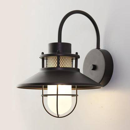 Buitenlamp Wand Industrieel – Waterdichte Zwarte Wandlamp met Glas voor Gevel