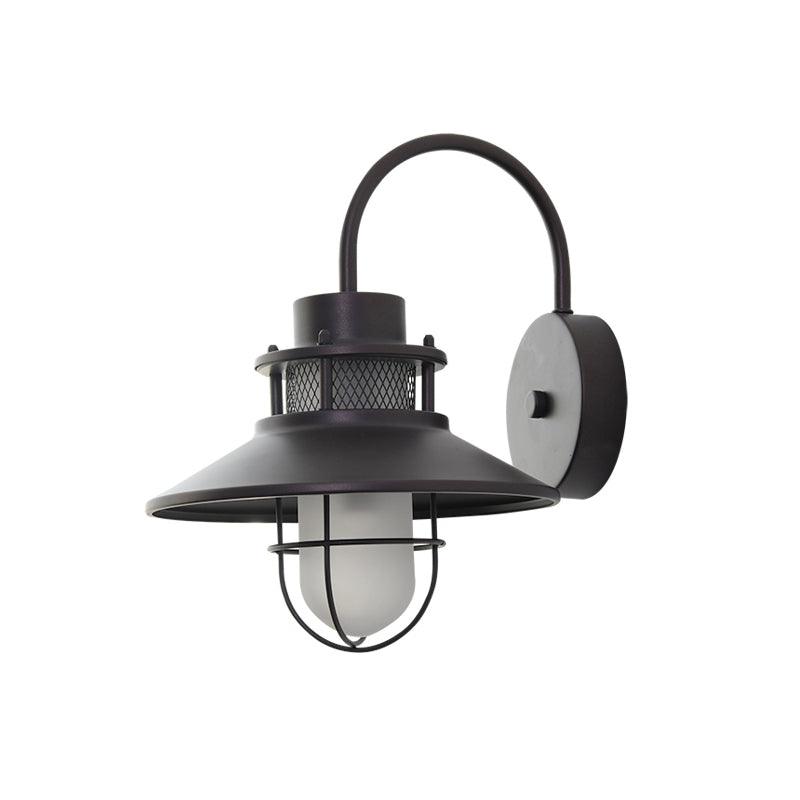 Buitenlamp Wand Industrieel – Waterdichte Zwarte Wandlamp met Glas voor Gevel