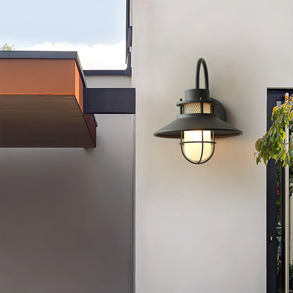 Buitenlamp Wand Industrieel – Waterdichte Zwarte Wandlamp met Glas voor Gevel