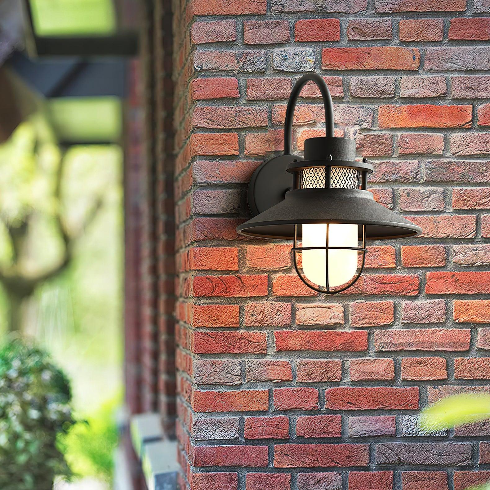 Buitenlamp Wand Industrieel – Waterdichte Zwarte Wandlamp met Glas voor Gevel