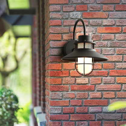 Buitenlamp Wand Industrieel – Waterdichte Zwarte Wandlamp met Glas voor Gevel