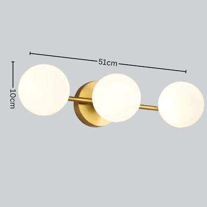 Wandlamp Drie Glazen Bollen – Nordic LED Sfeerlamp voor Woonkamer & Hal