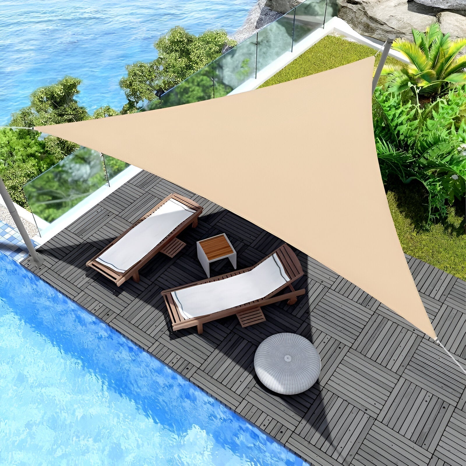 Schaduwdoek Driehoek Waterdicht – UV-werend Zonnezeil voor Tuin & Terras