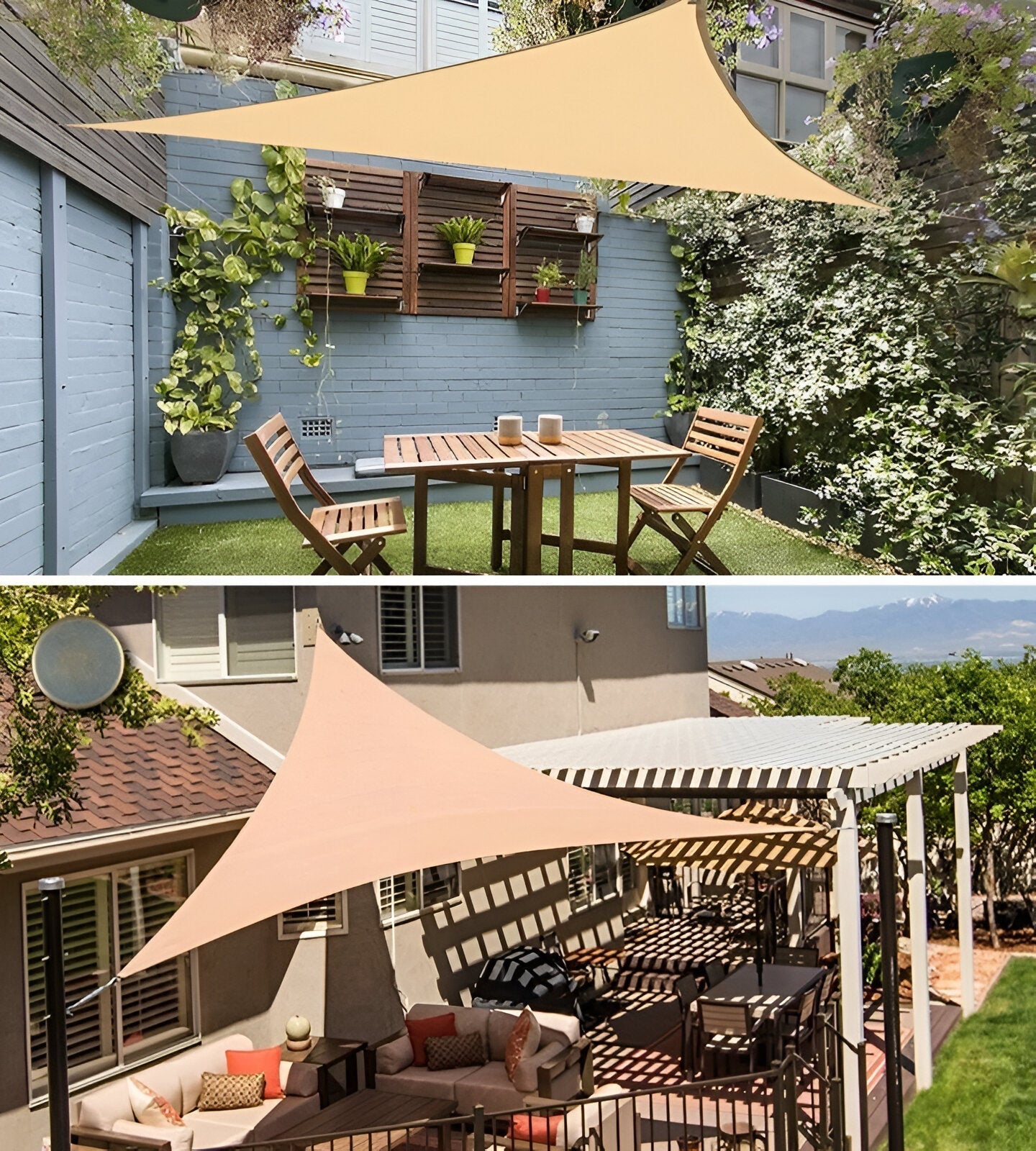 Schaduwdoek Driehoek Waterdicht – UV-werend Zonnezeil voor Tuin & Terras