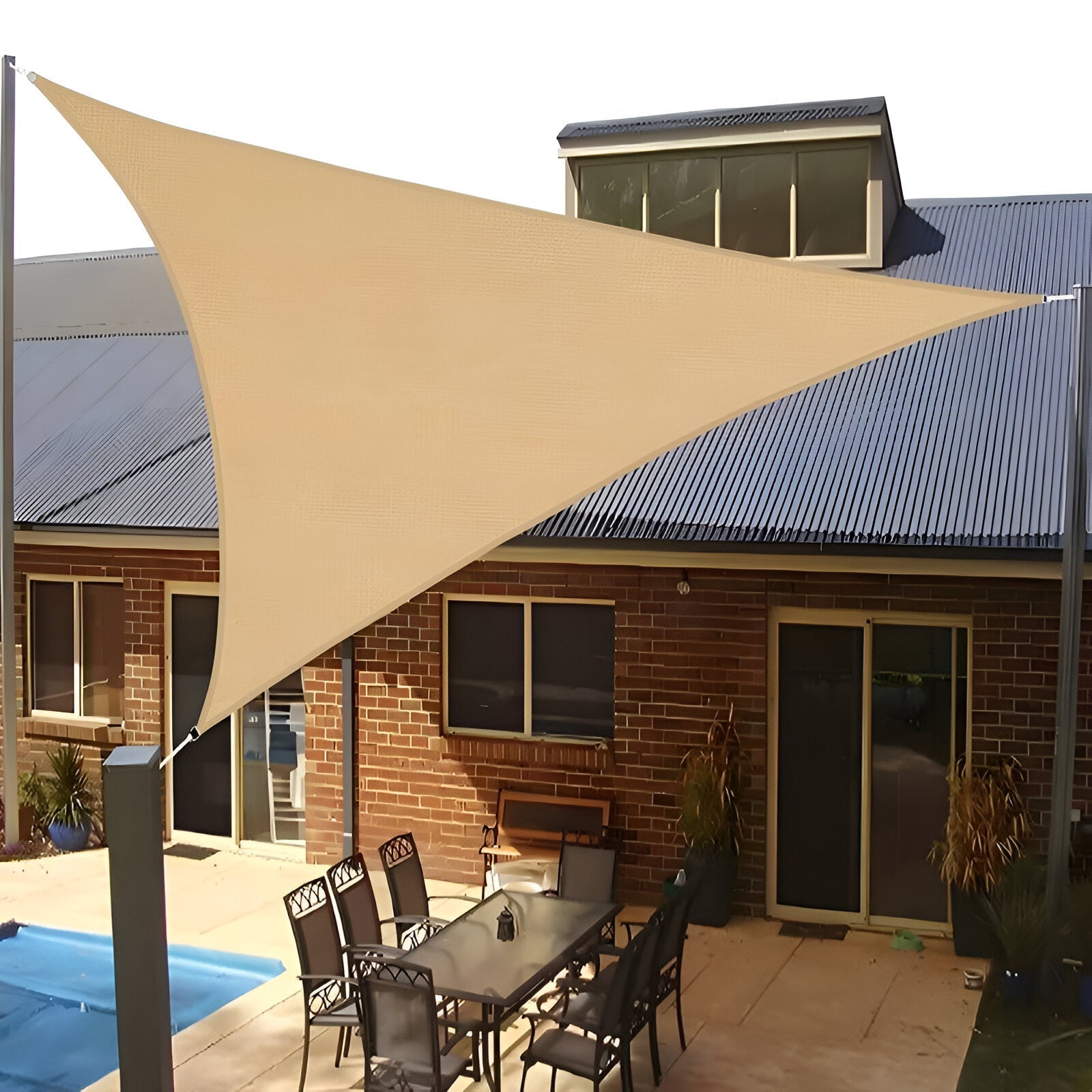 Schaduwdoek Driehoek Waterdicht – UV-werend Zonnezeil voor Tuin & Terras