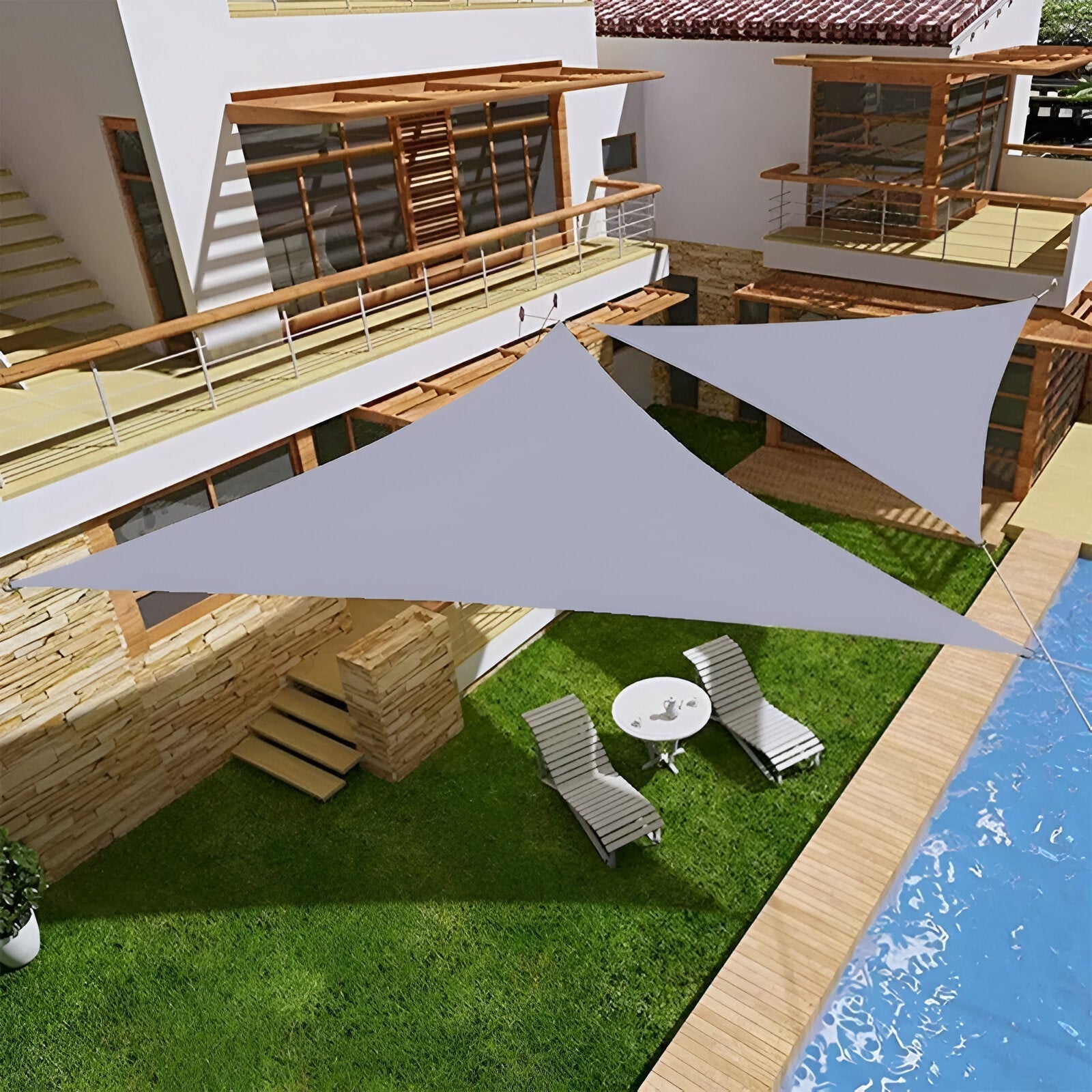 Schaduwdoek Driehoek Waterdicht – UV-werend Zonnezeil voor Tuin & Terras