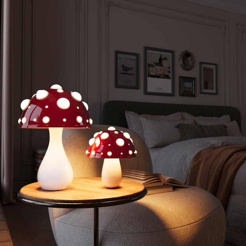 Mushroom Tafellamp Amanita – Dimbare LED Paddenstoellamp, Warm Wit (2 Maten)