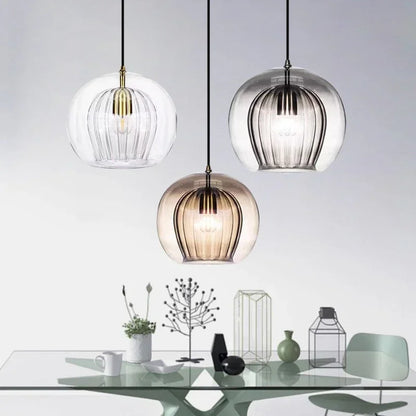 Hanglamp Glazen Bol – Moderne Pendant met Gekleurd Glas voor Eetkamer