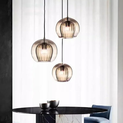 Hanglamp Glazen Bol – Moderne Pendant met Gekleurd Glas voor Eetkamer
