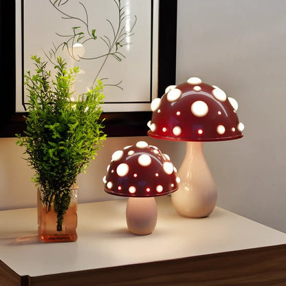 Mushroom Tafellamp Amanita – Dimbare LED Paddenstoellamp, Warm Wit (2 Maten)