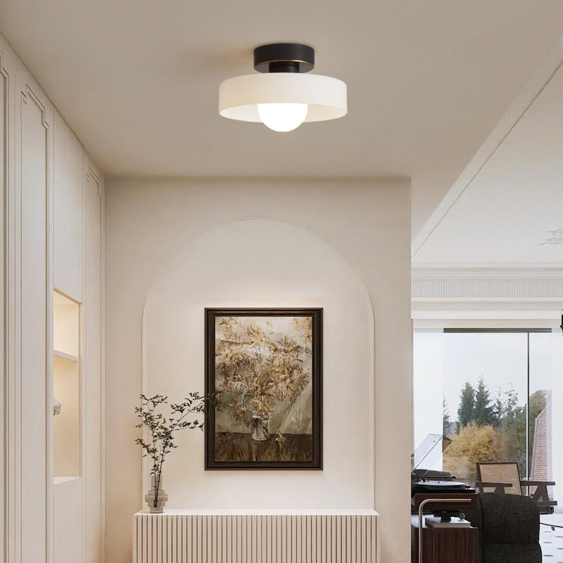 Plafondlamp Bauhaus – Minimalistische Plafonnière met Messing & Glas voor Hal & Slaapkamer