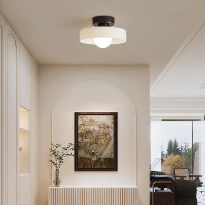 Plafondlamp Bauhaus – Minimalistische Plafonnière met Messing & Glas voor Hal & Slaapkamer