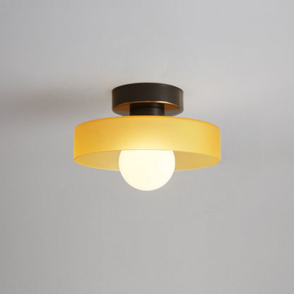 Plafondlamp Bauhaus – Minimalistische Plafonnière met Messing & Glas voor Hal & Slaapkamer