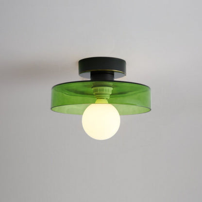 Plafondlamp Bauhaus – Minimalistische Plafonnière met Messing & Glas voor Hal & Slaapkamer