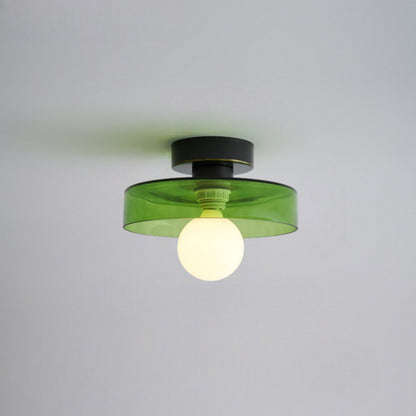 Plafondlamp Bauhaus – Minimalistische Plafonnière met Messing & Glas voor Hal & Slaapkamer