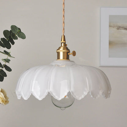 Hanglamp Bloem Gekleurd Glas – Vintage Pendant Lamp voor Eetkamer & Hal