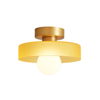 Plafondlamp Bauhaus – Minimalistische Plafonnière met Messing & Glas voor Hal & Slaapkamer