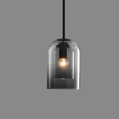 Hanglamp Mid-Century Dubbel Glas – Retro Pendant voor Eetkamer