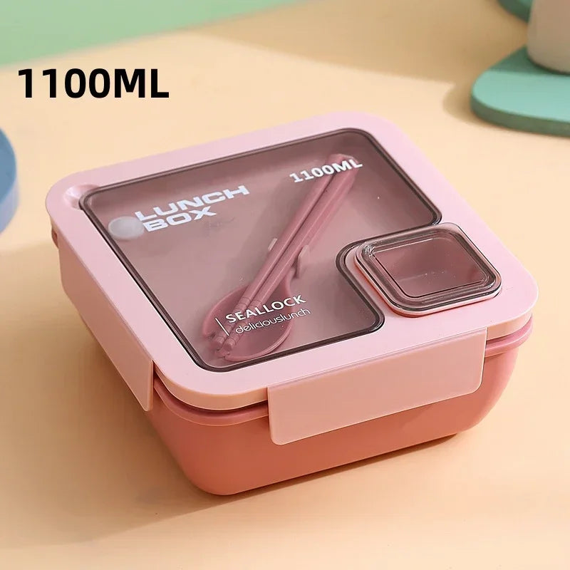 Bento Lunchbox Lekvrij met Bestek – Magnetron- & Vaatwasbestendig, 850 of 1100 ml