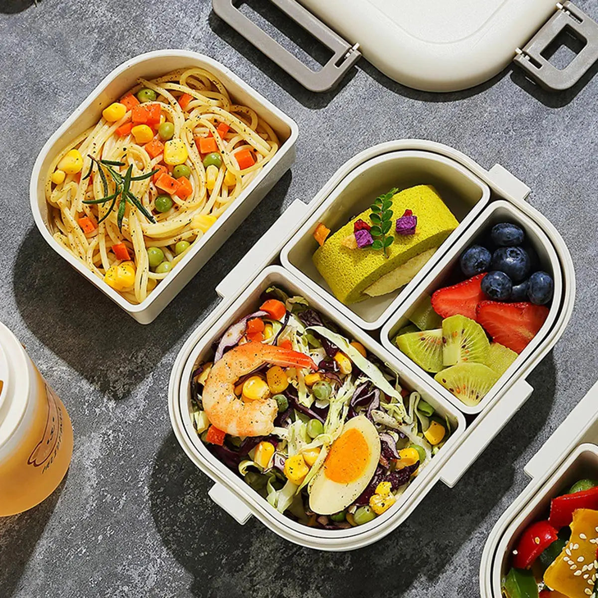 Bento Lunchbox 3 Vakken Lekvrij – Draagbare Broodtrommel voor Werk & School