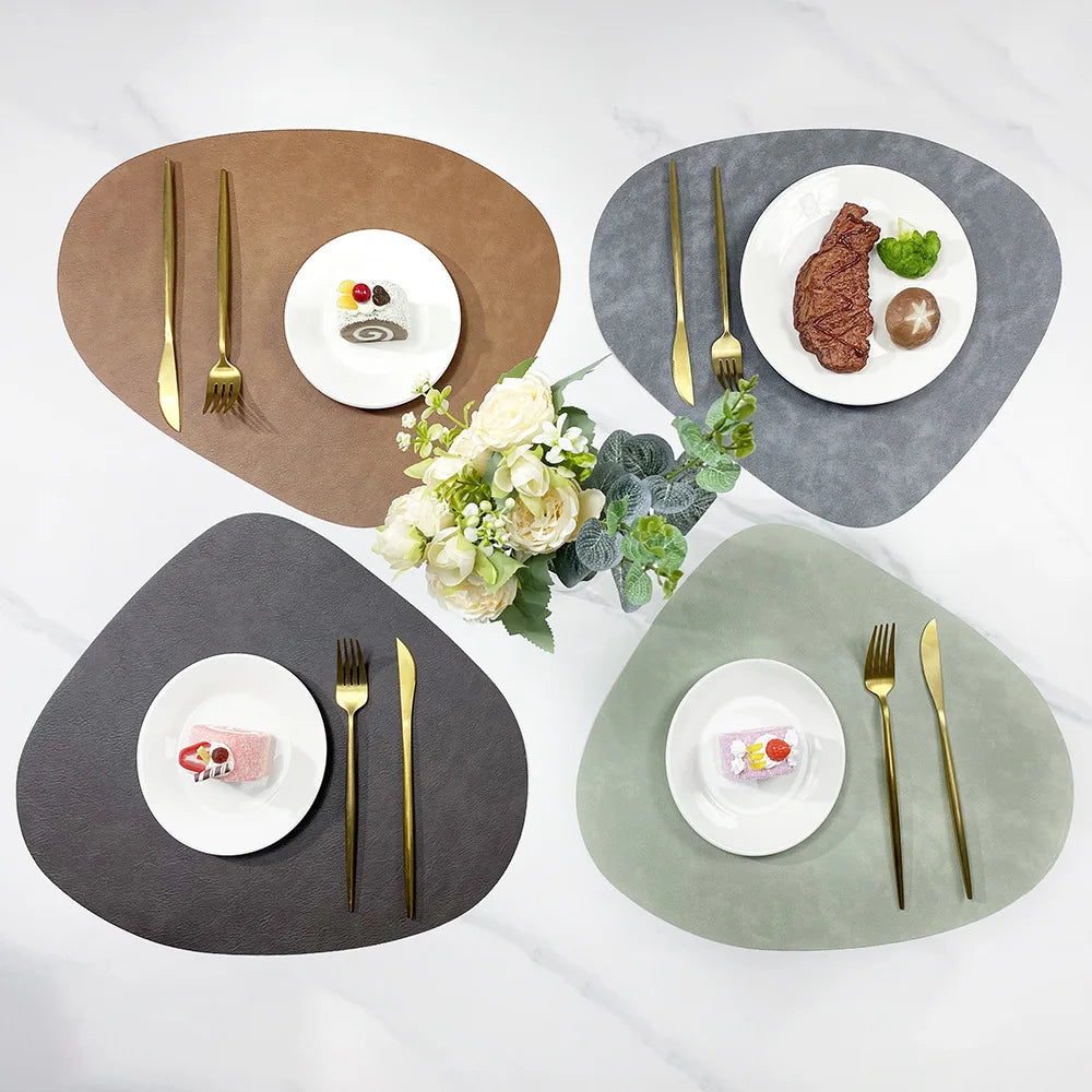 Placemats Dubbelzijdig Leerlook Antislip – Hittebestendige Placemats, Set van 4 of 6