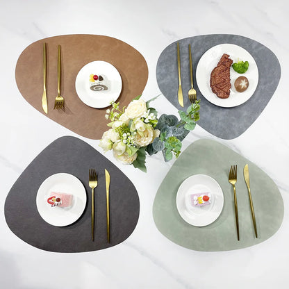 Placemats Dubbelzijdig Leerlook Antislip – Hittebestendige Placemats, Set van 4 of 6