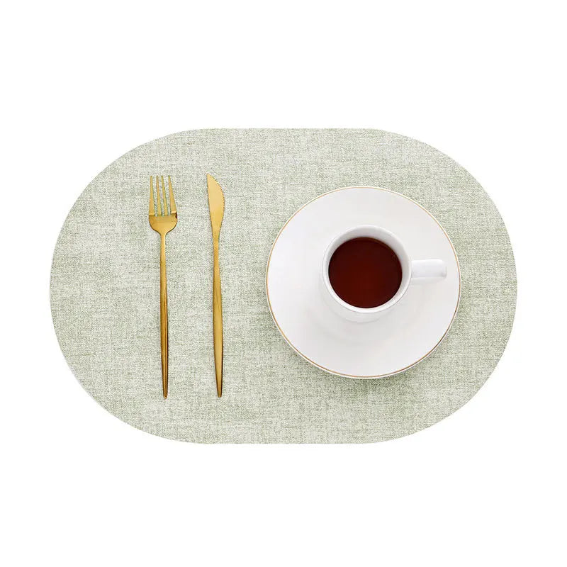 Placemats Ovaal Leerlook Antislip – Hittebestendige Placemats, Set van 4 of 6