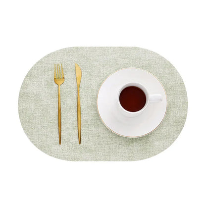 Placemats Ovaal Leerlook Antislip – Hittebestendige Placemats, Set van 4 of 6