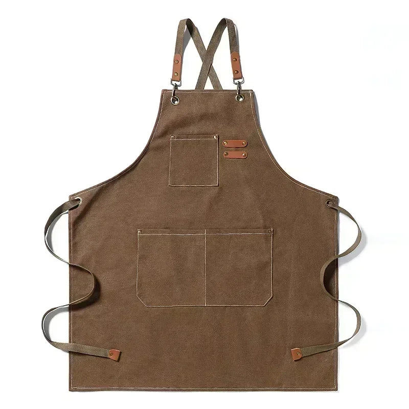 Keukenschort Canvas – Unisex Kookschort voor Koken, BBQ & Werk, Verstelbaar