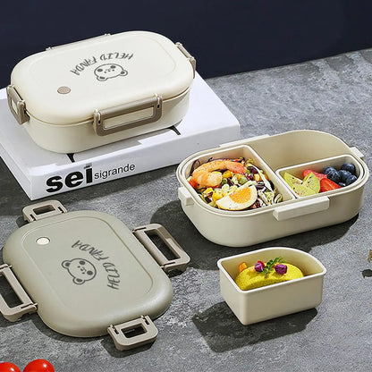 Bento Lunchbox 3 Vakken Lekvrij – Draagbare Broodtrommel voor Werk & School