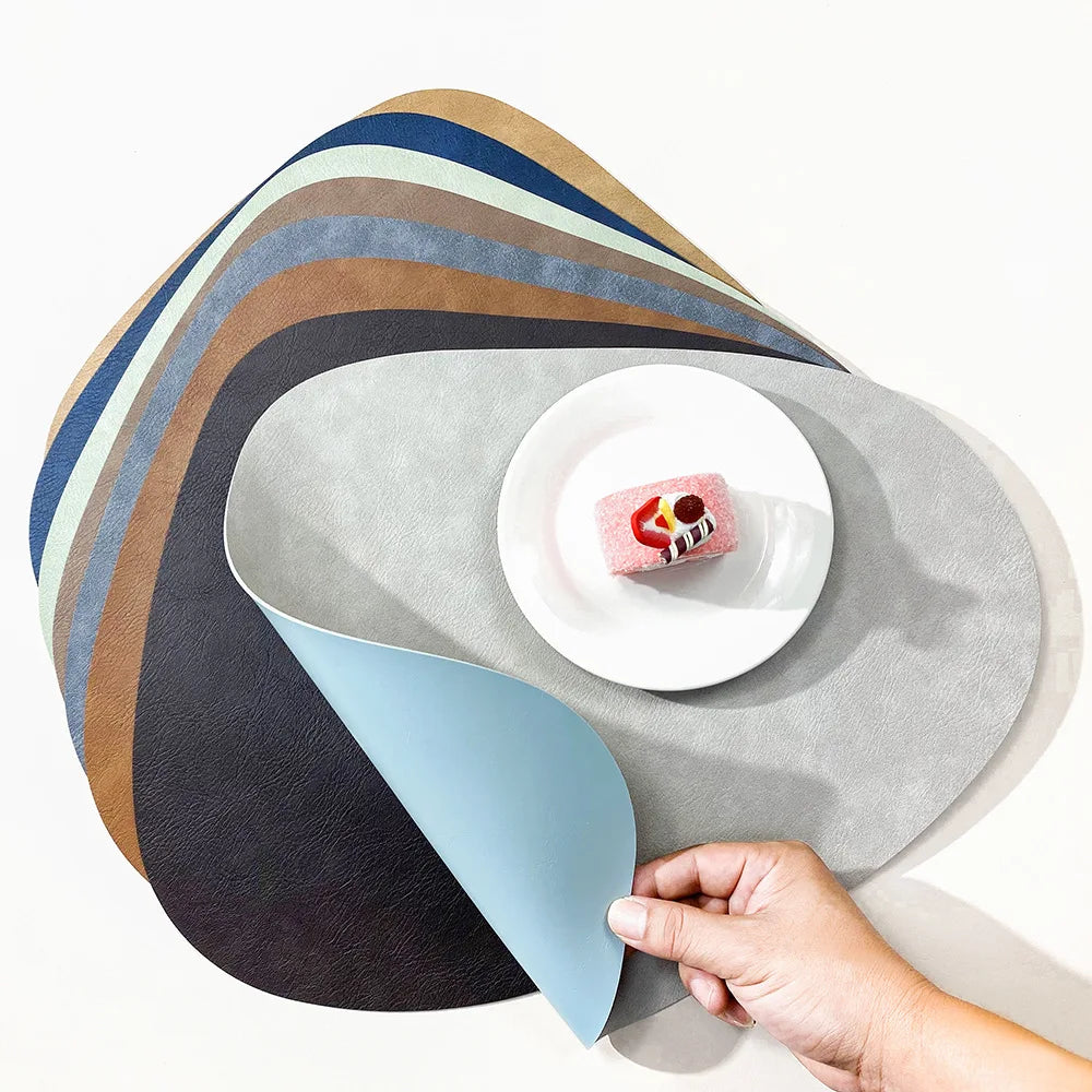 Placemats Dubbelzijdig Leerlook Antislip – Hittebestendige Placemats, Set van 4 of 6