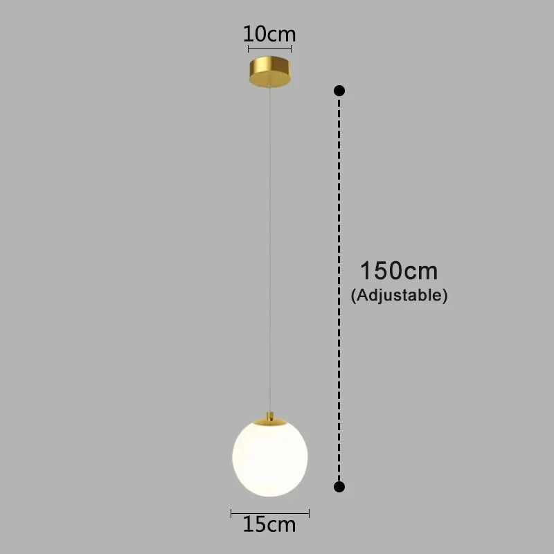 Hanglamp Luna Glazen Bol – Nordic Pendant met 1 of 2 Bollen