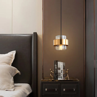 Hanglamp Messing Cilinder – Nordic Glazen Pendant voor Eetkamer