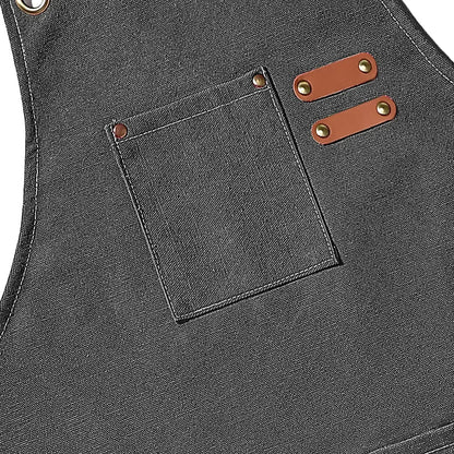 Keukenschort Canvas – Unisex Kookschort voor Koken, BBQ & Werk, Verstelbaar