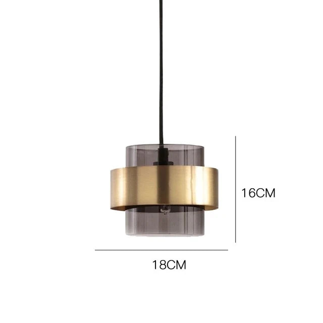 Hanglamp Messing Cilinder – Nordic Glazen Pendant voor Eetkamer