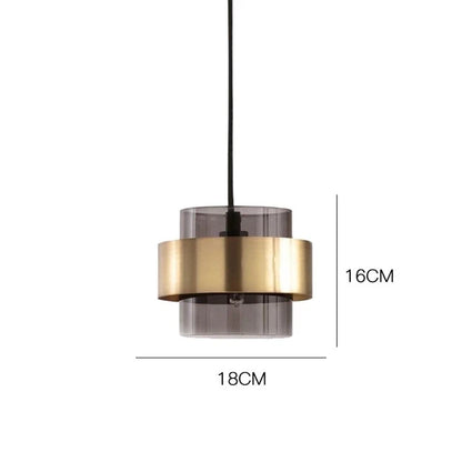 Hanglamp Messing Cilinder – Nordic Glazen Pendant voor Eetkamer