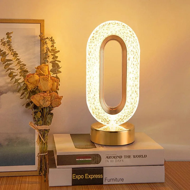 Nachtlampje 3D Kristal LED – Oplaadbare Dimbare Sfeerlamp met Touchbediening