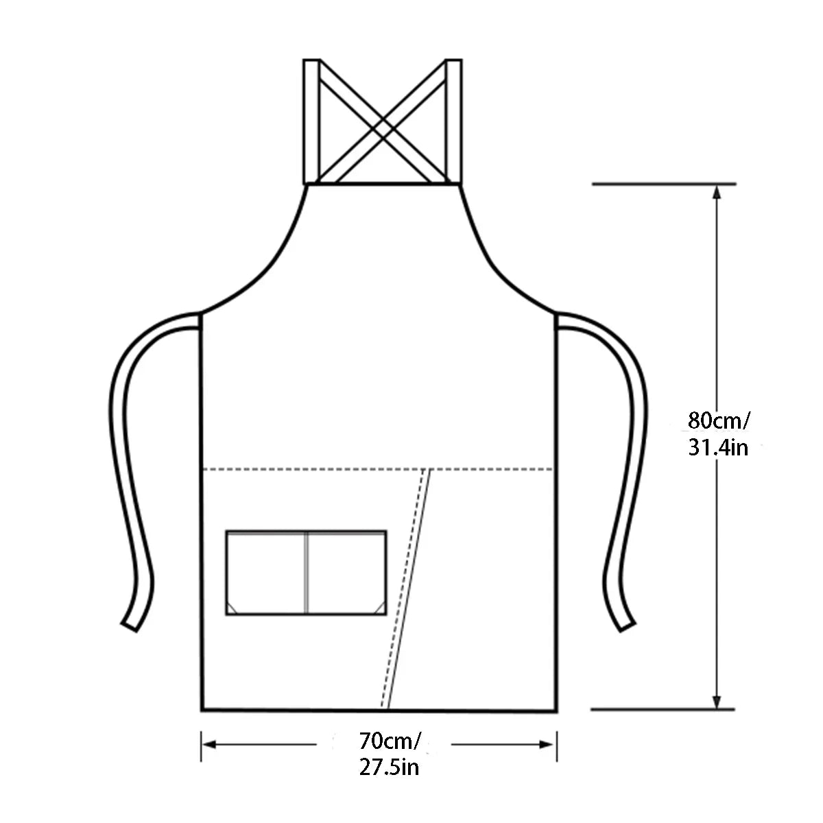 Waterdicht Canvas Schort met Zakken – Unisex Werkschort voor Keuken, Café & Tuin