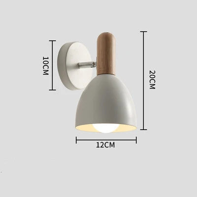 Wandlamp Hout Verstelbaar – Nordic Bedlamp met Draaibare Kap