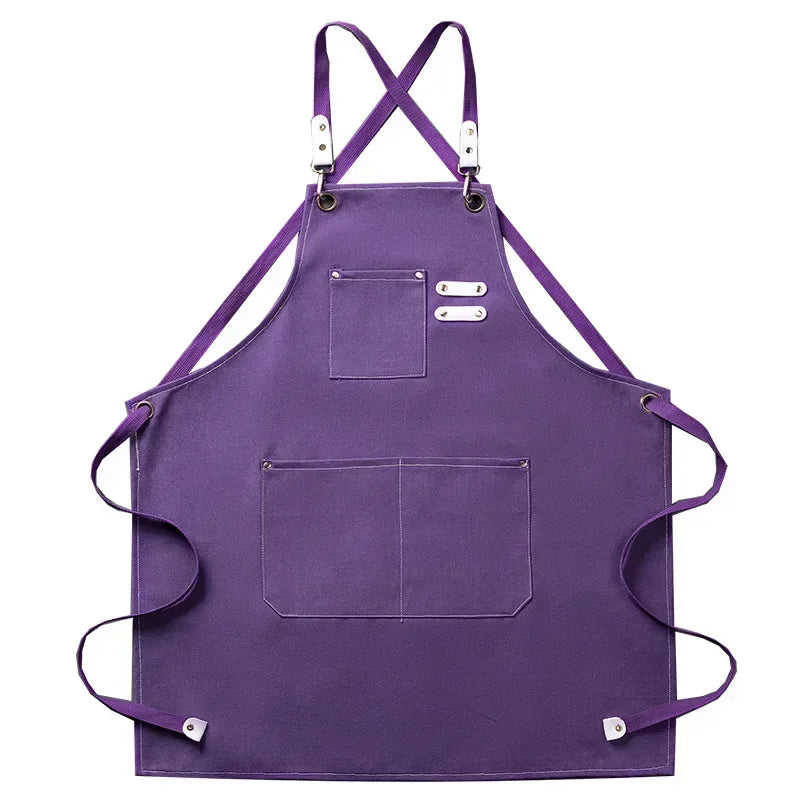 Keukenschort Canvas – Unisex Kookschort voor Koken, BBQ & Werk, Verstelbaar