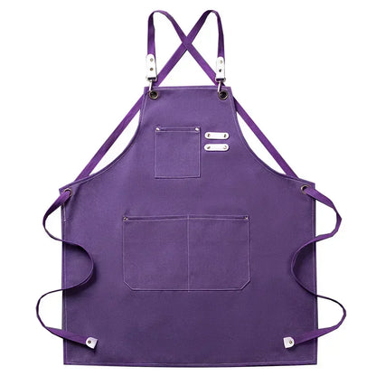 Keukenschort Canvas – Unisex Kookschort voor Koken, BBQ & Werk, Verstelbaar