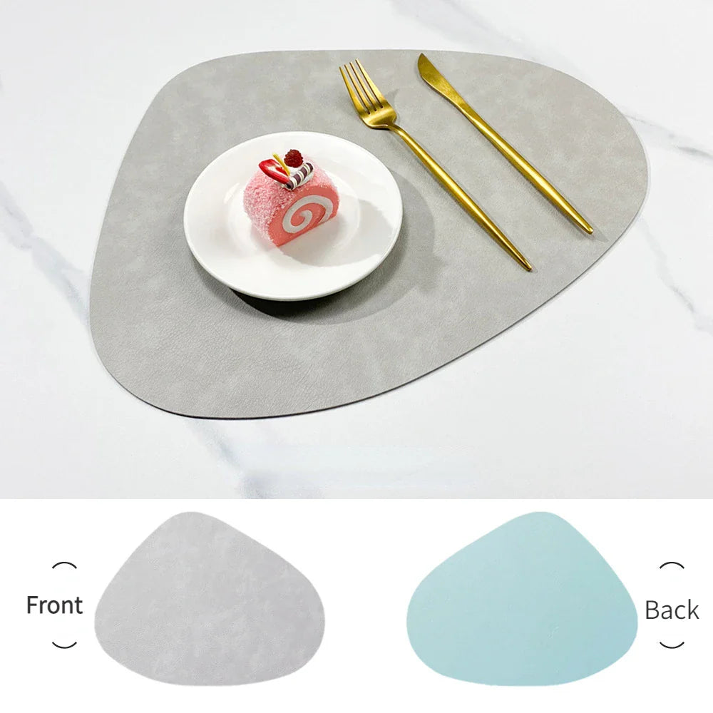Placemats Dubbelzijdig Leerlook Antislip – Hittebestendige Placemats, Set van 4 of 6