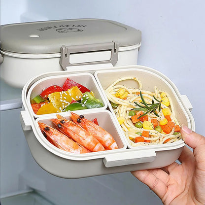Bento Lunchbox 3 Vakken Lekvrij – Draagbare Broodtrommel voor Werk & School